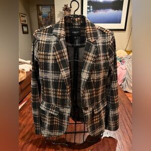 Liverpool Women's Checkered Blazer in Black and Tan